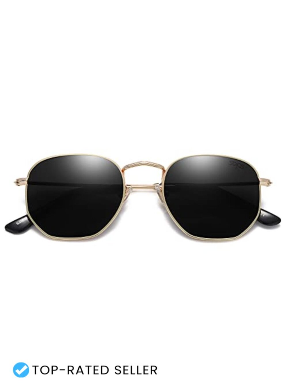 SOJOS Women Square Polarized Sunglasses UV400 Hexagonal Metal Frame